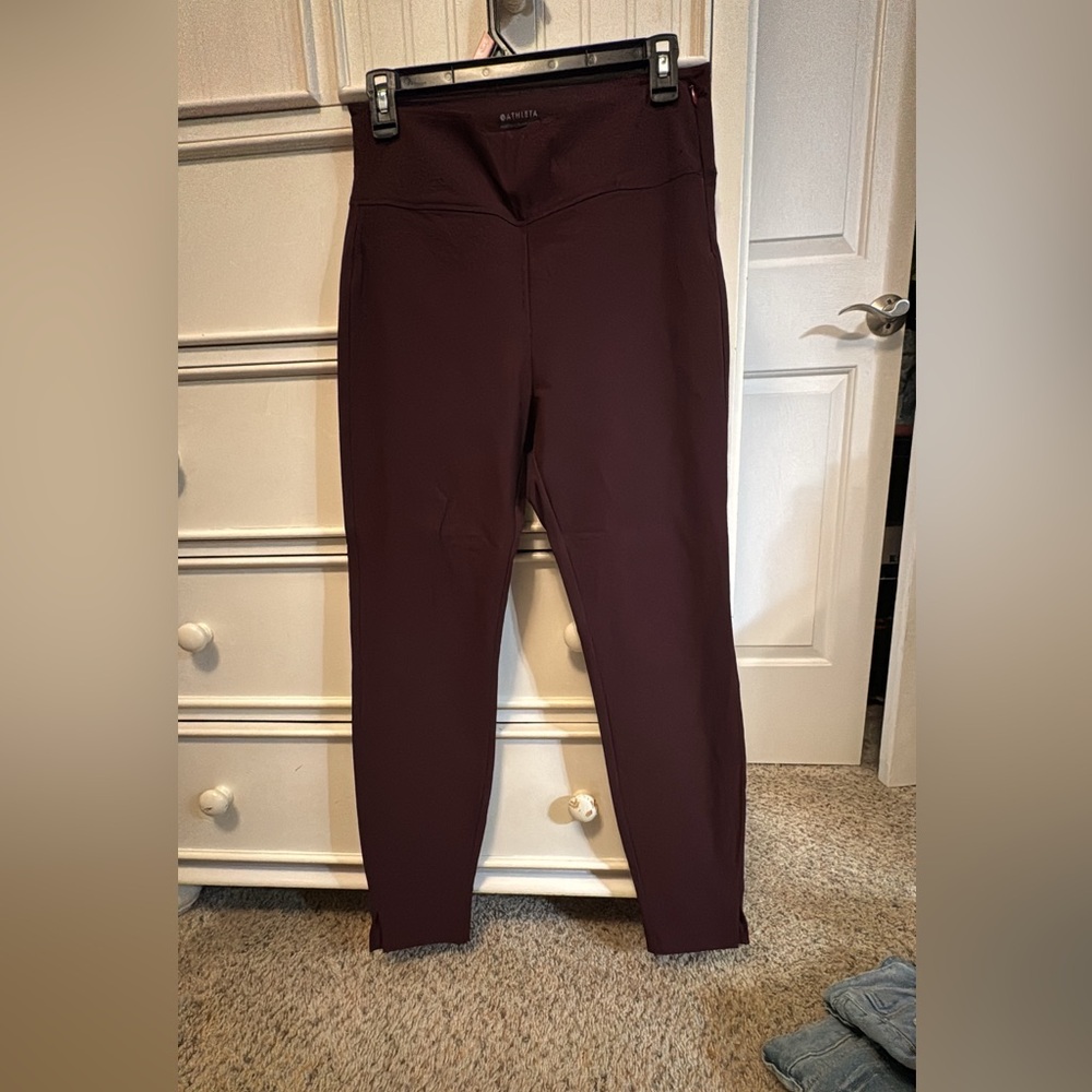 Athleta Women's Straight Leg Pants - Dark Burgundy